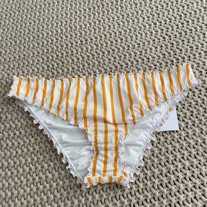 Shade & Shore Ruffle Cheeky Bikini Bottom - Orange